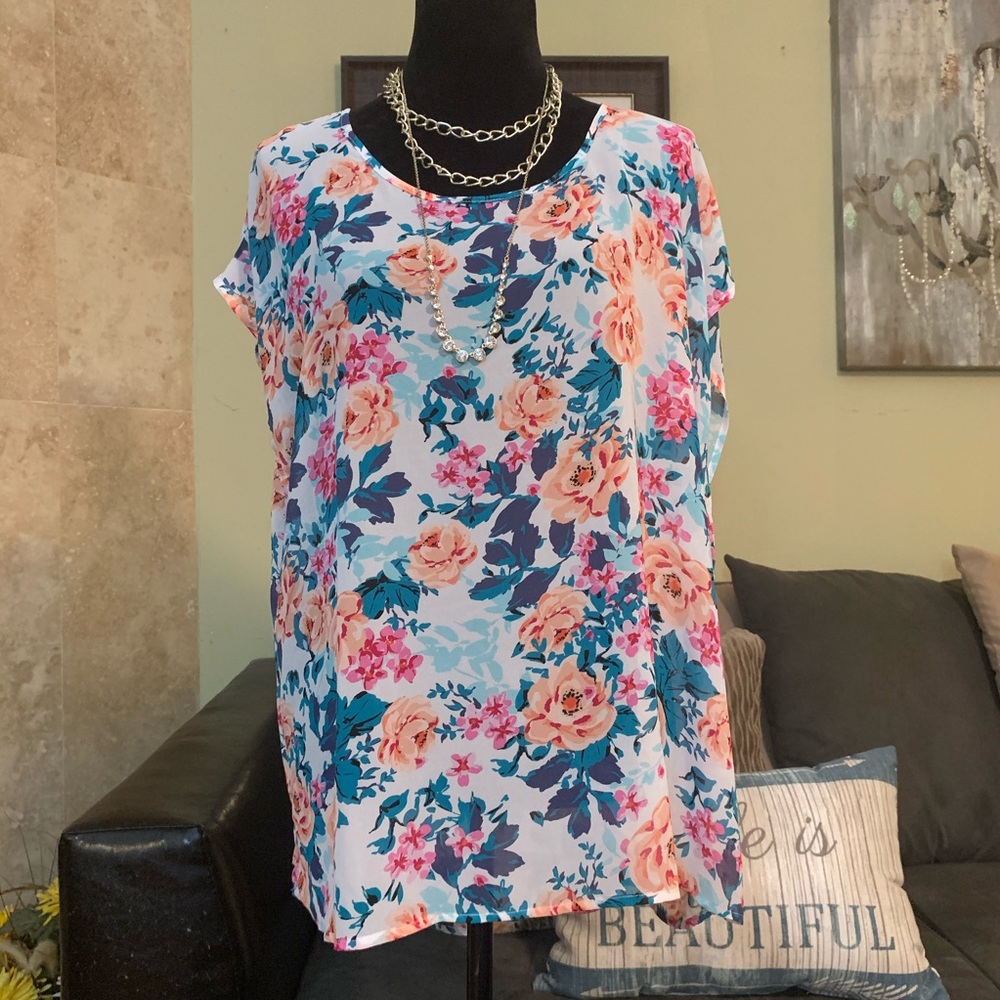 TORRID | Chiffon Floral Bow Top 1X - Picture 5 of 10